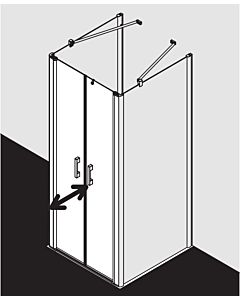 Kermi Pega porte battante PEPTD10320VAK 103x200cm, argent brillant, TSG clair, sur la zone de douche